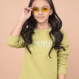 Crimsoune Club Girls Printed Round Neck Pullover Sweatshirt-image-63