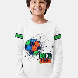 BONKIDS Boys White Printed Sweatshirt image 1