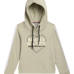 Cantabil Girls Typography Printed Hooded Fleece Sweatshirt-image-88