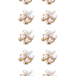 DailyObjects Women Set of 10 White Mini Pearls and Alloy Material Hair Clips-picture-12