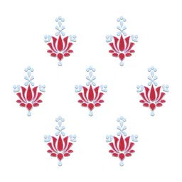 Comet Busters Lotus Design Handcrafted Bindi - Red & White image 4