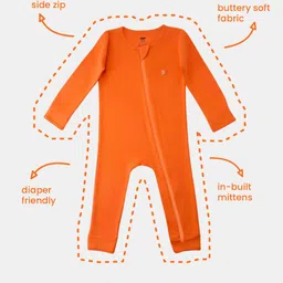 Kiggle Infants Diagonal Zipper Organic Cotton Romper image 2