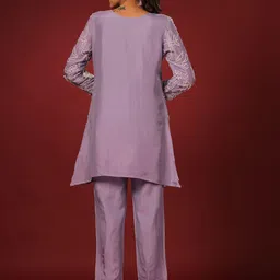 ORAT Embroidered Round Neck Top with TrousersCo-Ords image 3