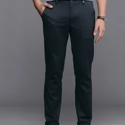 Louis Philippe Sport Men Textured Tapered Fit Trousers-image-33