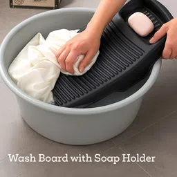 Kuber Industries Black Plastic Bath Accessories Set image 3