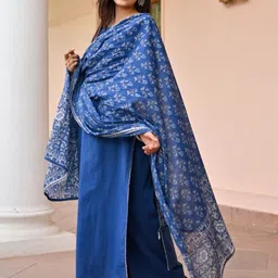 TURITY Women Ethnic Motifs Regular Kurta with Palazzos & With Dupatta image 5