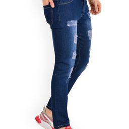 LINARIA Men Classic Tapered Fit Mildly Distressed Light Fade Cotton Jeans-picture-4