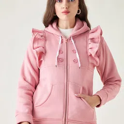 PIVL Women Solid Windcheater Hooded Jacket-picture-16