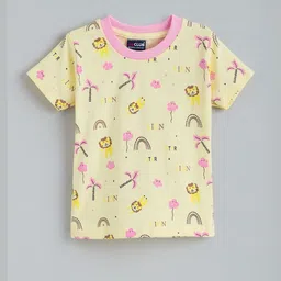 Hopscotch Kids Pink Printed T-shirt image 3