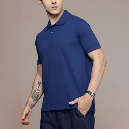 THE BEETEL HOUSE Men Polo Collar Solid Cotton T-shirt-image-57