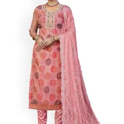 Maroosh Geometric Printed Beads and Stones Organza Unstitched Dress Material-picture-36