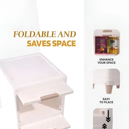 Aura White & Beige 6 Pieces Multipurpose Folding Cabinet Storage Organisers image 2