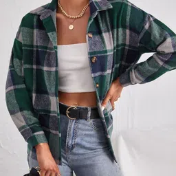 StyleCast x Revolte Checked Spread Collar Tailored Jacket-picture-25