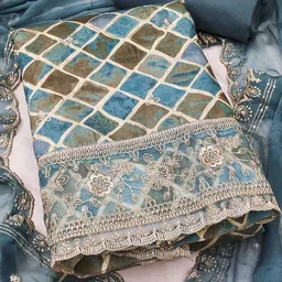 KALINI Printed Unstitched Dress Material image 4