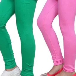 Tik Tok WEARS Girls Green Churidar Length Leggings-picture-5