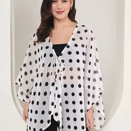 TANDUL Women Geometric Printed V-Neck Tie-Up Shrug-picture-41