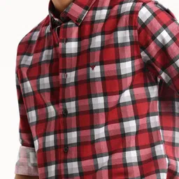 SHOWOFFFF Men Standard Slim Fit Tartan Checks Checked Casual Shirt image 4