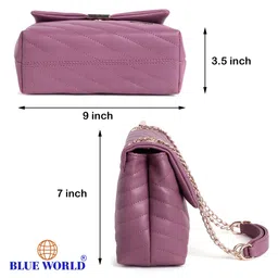 BLUE WORLD PU Sling Bag with Quilted-picture-14