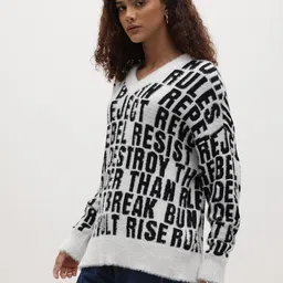 The Roadster Life Co. Acrylic Typography Embroidered Pullover image 4