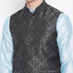 PulseIQ Men Regular Dupion Silk Kurta with Churidar image 2