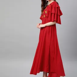 IKRASS Embroidered Flared Sleeve Empire Maxi Dress image 4