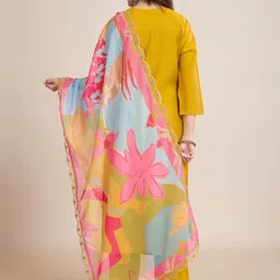 Navlik Women Ethnic Motifs Embroidered Regular Kurta with Trousers & Dupatta image 2