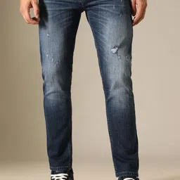 Banana Club Men Slim Fit Low Distress Light Fade Stretchable Jeans-image-2