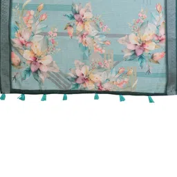 RUDRAKSH1991 Floral Pure Linen Handloom Saree image 2