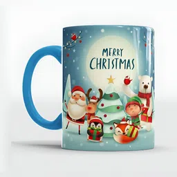 SUBLIKRAFT Blue & White Geometric Printed Ceramic Glossy Mugs Set of Cups and Mugs image 2