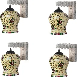 1ST TIME Multicoloured & Multicoloured Textured Wood Wall Lamp-picture-12