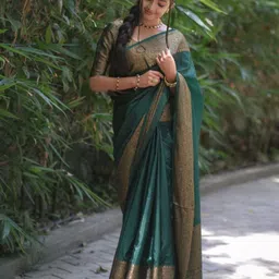 Marziyaa Zari Silk Cotton Banarasi Saree-picture-40