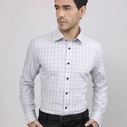 MUTAQINOTI Comfort Grid Tattersall Checked Cotton Formal Shirt-picture-14