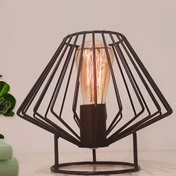 Homesake Black Metal Traditional Cylindrical Shaped Table Lamp-picture-41