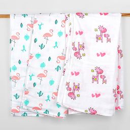 Moms Home Infants Set Of 2 Organic Cotton Soft Baby Muslin Swaddle-picture-11
