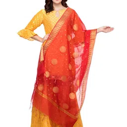 A R SILK DUPATTA HUB Ethnic Motifs Woven Design Zari Dupatta-image-75