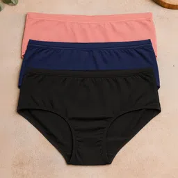 FiveFlag Pack Of 3 Combed Cotton Mid-Rise Hipster Briefs-image-46