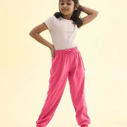 Go Colors Girls Cotton Relaxed-fit Mid Rise Joggers-picture-46