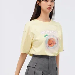 SZN Women Yellow Graphic Tops-picture-40