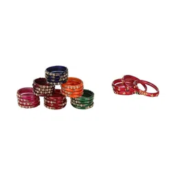Somil Women Multicolor Combo of 2 Glass Bangles-picture-28