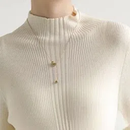 Outzidr Women Ribbed High Neck Long Sleeves Fitted Pullover Sweater image 5