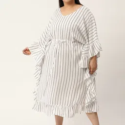 theRebelinme Women Plus Size Striped Kaftan Midi Dress-picture-27