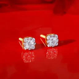 GIVA 18 Kt Gold Cosmic Star Diamond Earrings-picture-13