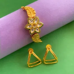 ATIBELLE Gold-Plated Kundan-Studded Jewellery Set-picture-15