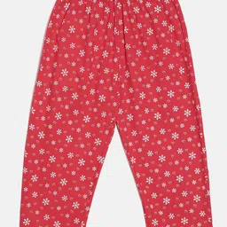 SEIYON Girls Red & White Printed Cotton Capris-image-7