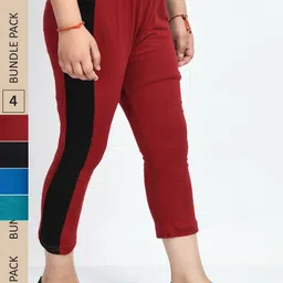 IndiWeaves Girls Pack Of 5 Mid Rise Pure Cotton Capris-image-27