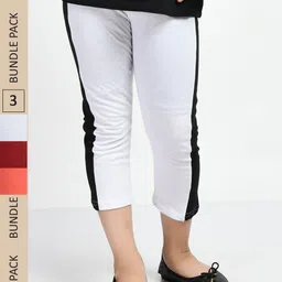 IndiWeaves Girls Pack of 3 Mid-Rise Cotton Capris-image-36