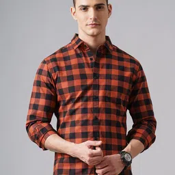 British Club Classic Slim Fit Buffalo Checked Cotton Casual Shirt-image-13