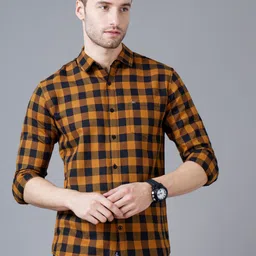 PAUL STREET Men Checked Spread Collar Casual Shirt-picture-10