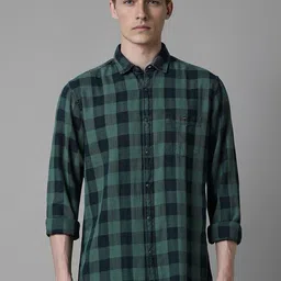 Louis Philippe Jeans Men Slim Fit Buffalo Checked Casual Shirt-picture-34