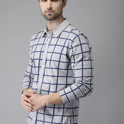 Campus Sutra Classic Windowpane Checks Cotton Casual Shirt-image-23